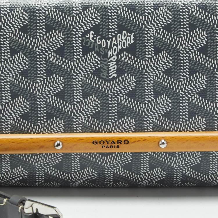 Pre Owned Goyard Grey Goyardine Coated Canvas and Leather Mini Monte Carlo Case