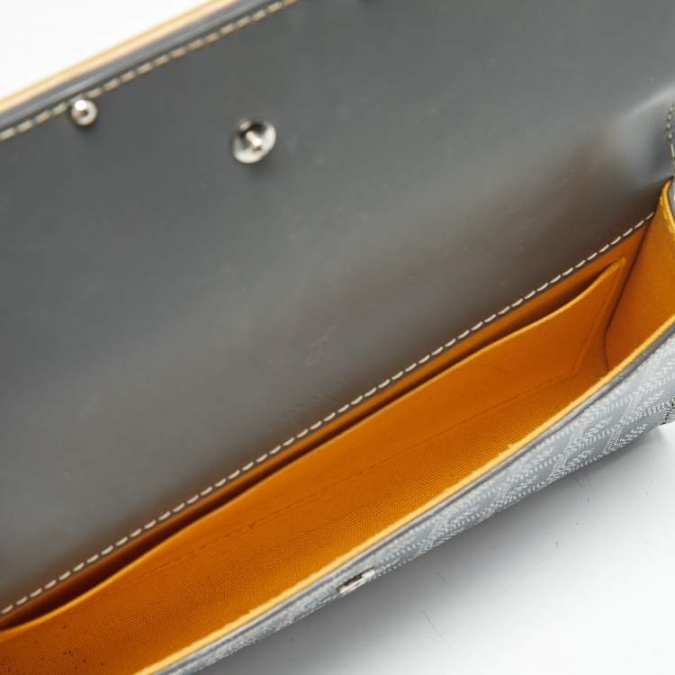 Pre Owned Goyard Grey Goyardine Coated Canvas and Leather Mini Monte Carlo Case