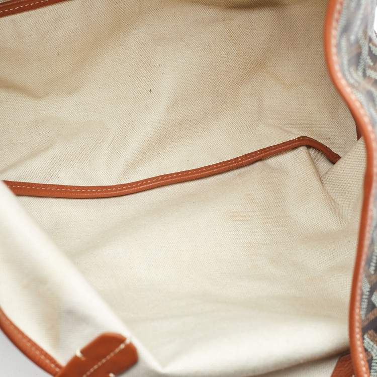 Pre Owned Goyard Black/Tan Goyardine Coated Canvas and Leather Saint Louis PM Tote