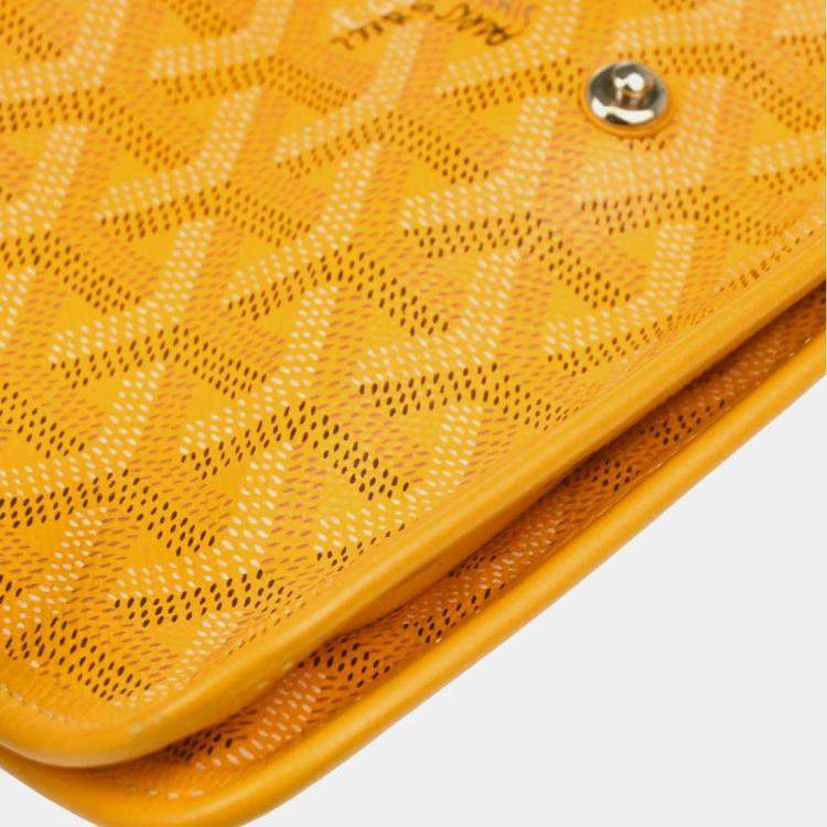 Pre Owned Goyard Plumet Yellow Canvas Shoulder Pochette Wallet