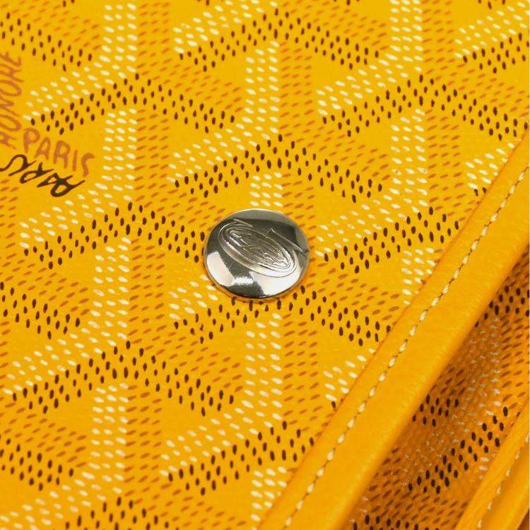 Pre Owned Goyard Plumet Yellow Canvas Shoulder Pochette Wallet