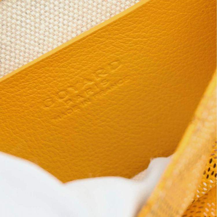 Pre Owned Goyard Plumet Yellow Canvas Shoulder Pochette Wallet