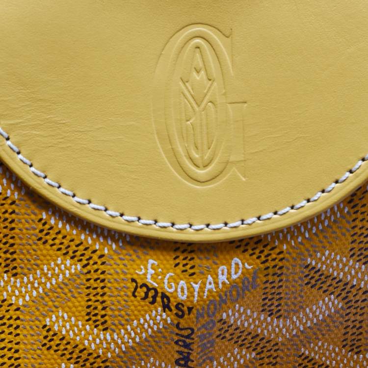 Pre Owned Goyard Yellow Goyardine Coated Canvas and Leather St. Jeanne GM Bag