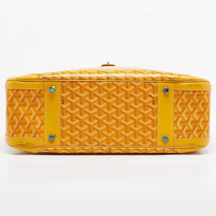Pre Owned Goyard Yellow Goyardine Coated Canvas and Leather St. Jeanne GM Bag