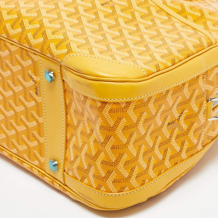 Pre Owned Goyard Yellow Goyardine Coated Canvas and Leather St. Jeanne GM Bag