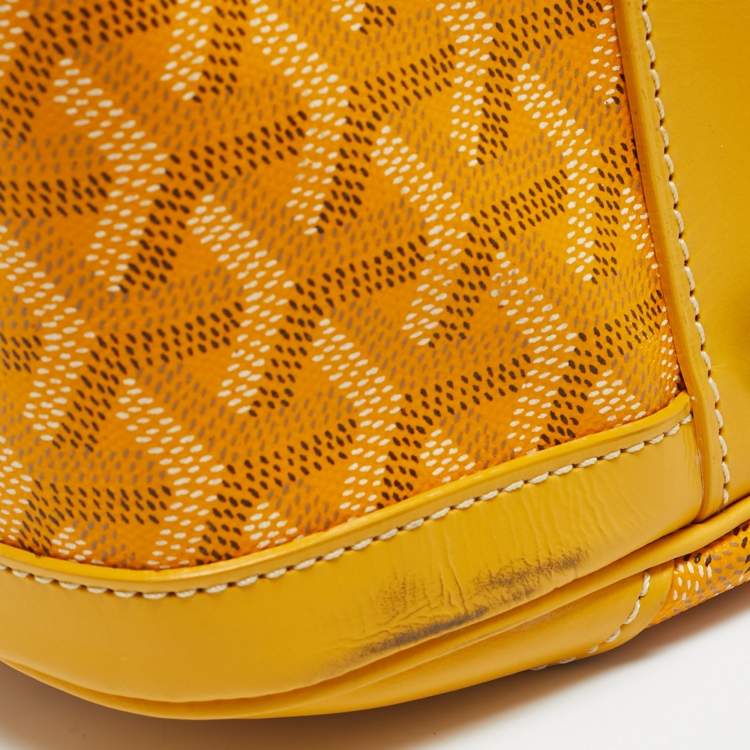 Pre Owned Goyard Yellow Goyardine Coated Canvas and Leather St. Jeanne GM Bag