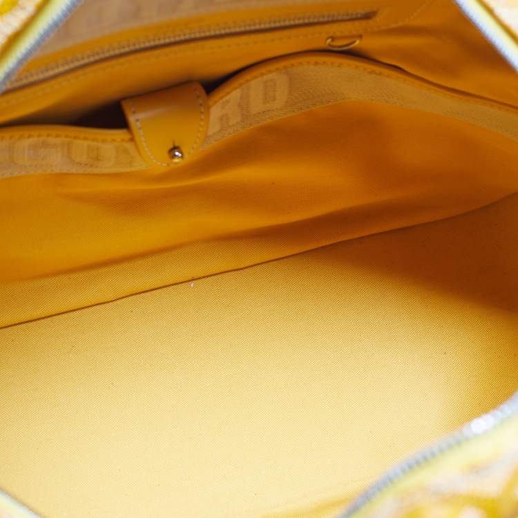 Pre Owned Goyard Yellow Goyardine Coated Canvas and Leather St. Jeanne GM Bag