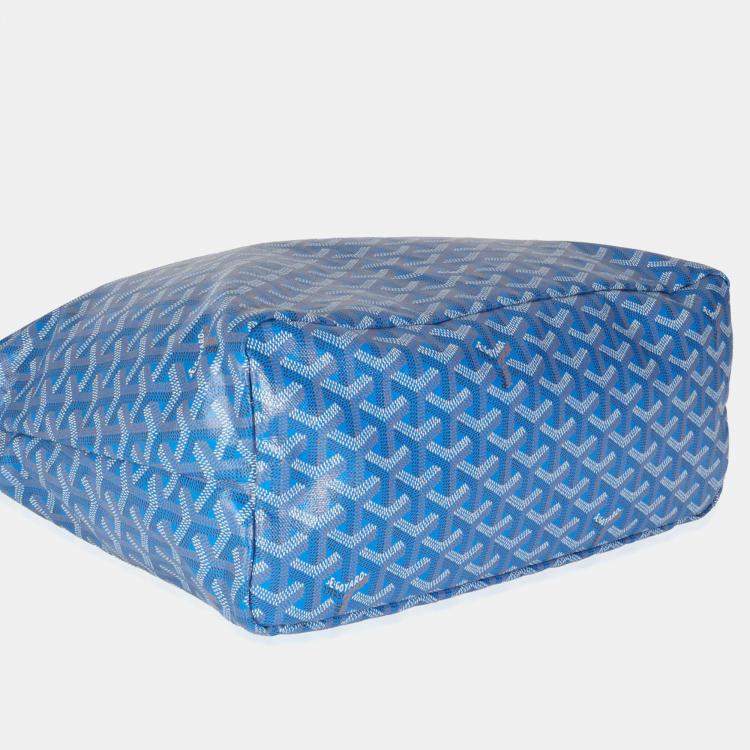 Pre Owned Goyard Blue Goyardine Canvas Boheme Hobo Bag