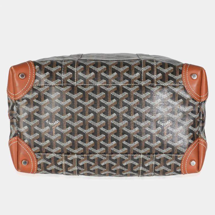 Pre Owned Goyard Gold/Black Goyardine Canvas Boeing 30 Bag