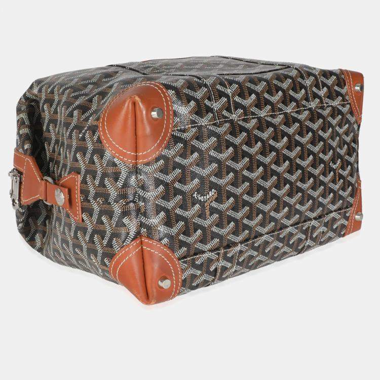 Pre Owned Goyard Gold/Black Goyardine Canvas Boeing 30 Bag