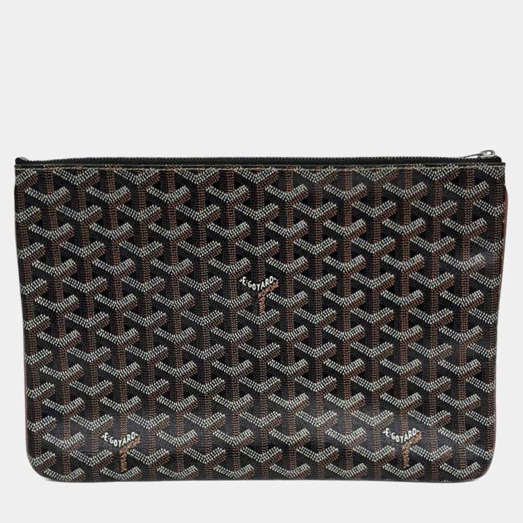 Pre Owned Goyard Brown Coated Canvas Sena MM Bag