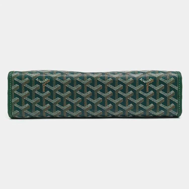 Pre Owned Goyard Brown Green Coated Canvas and Leather Jubilee GM