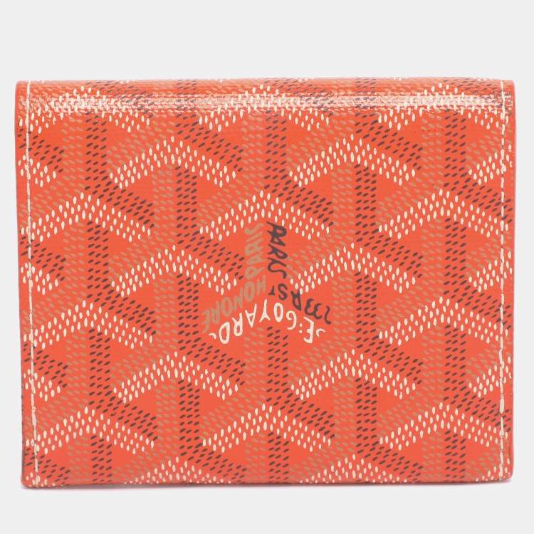 Pre Owned Goyard Orange Goyardine Coated Canvas and Leather Marigny Wallet