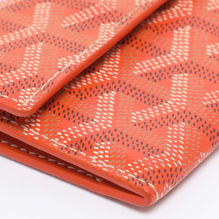 Pre Owned Goyard Orange Goyardine Coated Canvas and Leather Marigny Wallet