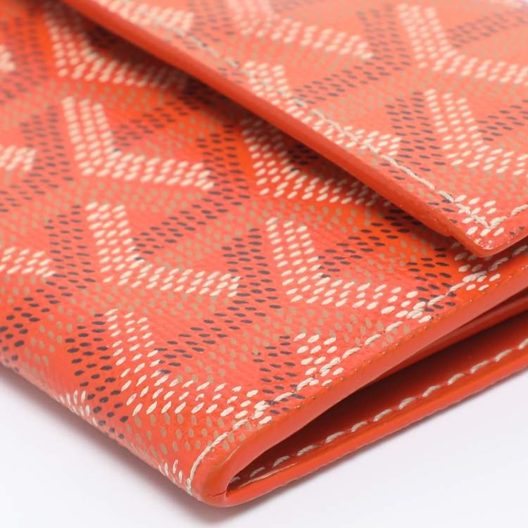 Pre Owned Goyard Orange Goyardine Coated Canvas and Leather Marigny Wallet