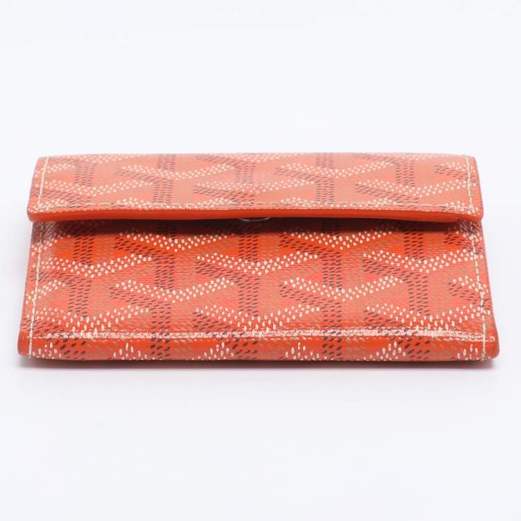 Pre Owned Goyard Orange Goyardine Coated Canvas and Leather Marigny Wallet
