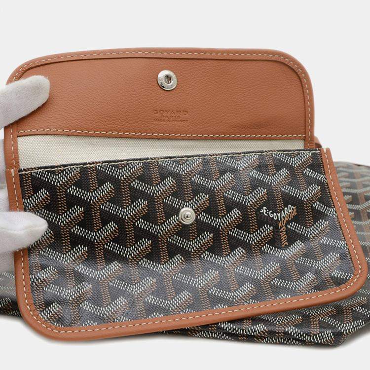 Pre Owned Goyard Saint Louis PM Brown Goyardine Canvas Tote Bag