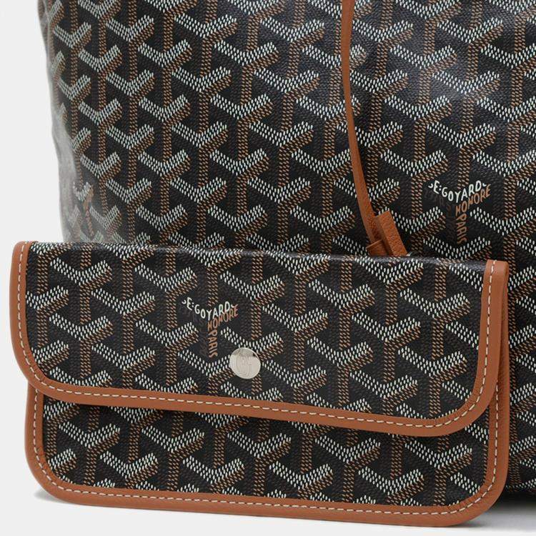 Pre Owned Goyard Saint Louis PM Brown Goyardine Canvas Tote Bag