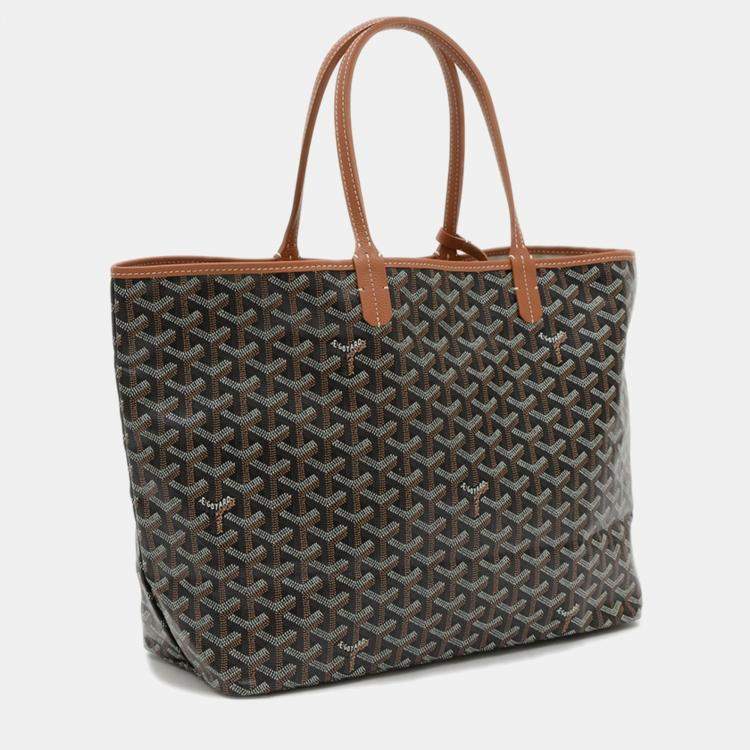 Pre Owned Goyard Saint Louis PM Brown Goyardine Canvas Tote Bag