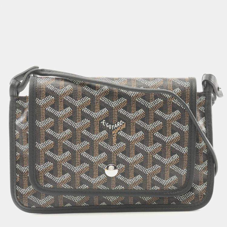 Pre Owned Goyard Plume Black Multicolor Coated Canvas Shoulder Bag