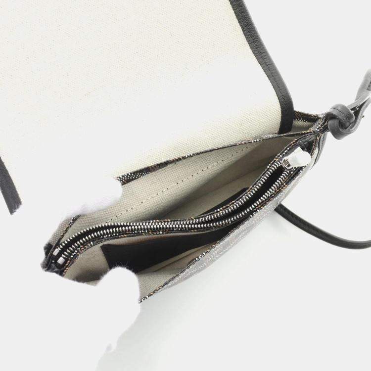Pre Owned Goyard Plume Black Multicolor Coated Canvas Shoulder Bag