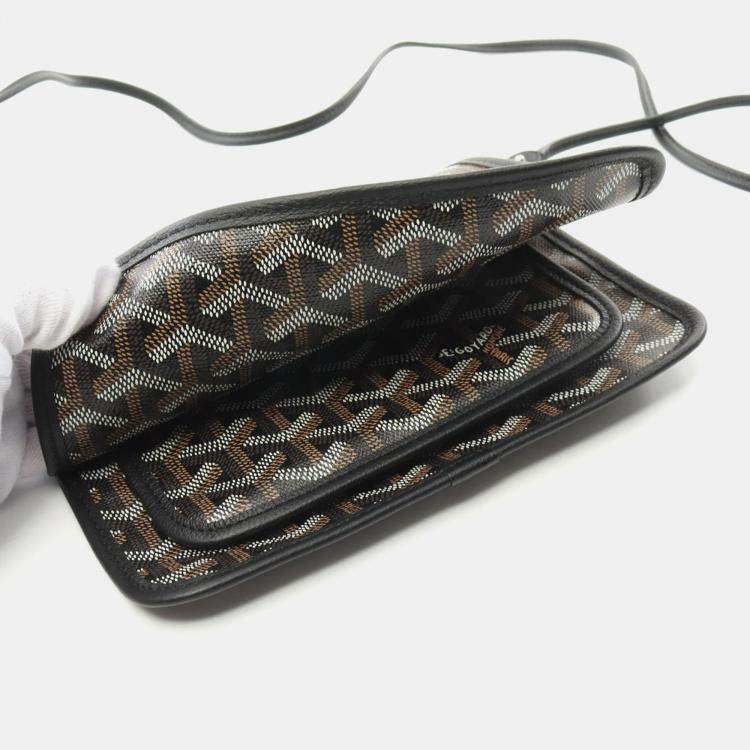 Pre Owned Goyard Plume Black Multicolor Coated Canvas Shoulder Bag