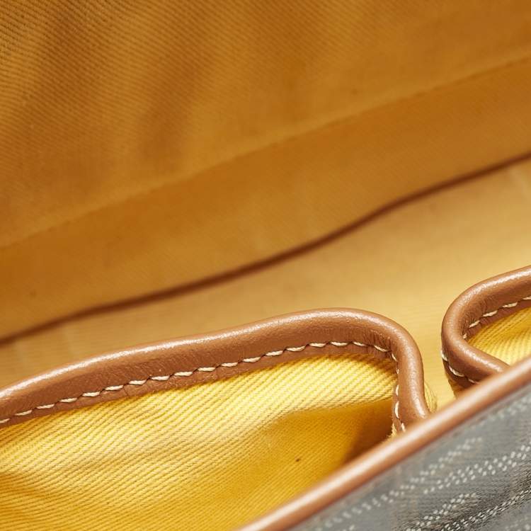 Pre Owned Goyard Brown Goyardine Coated Canvas Belvedere ll PM Bag