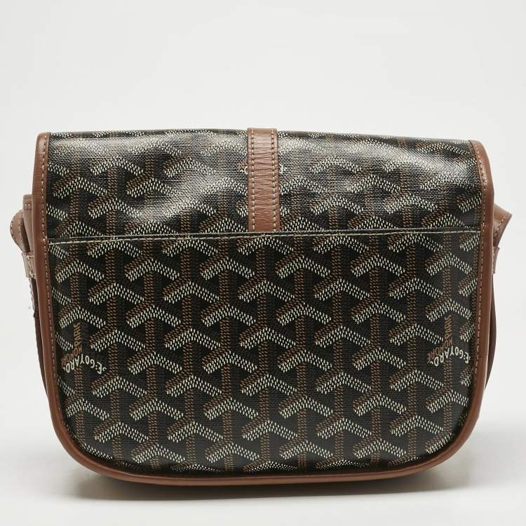 Pre Owned Goyard Brown Goyardine Coated Canvas Belvedere ll PM Bag