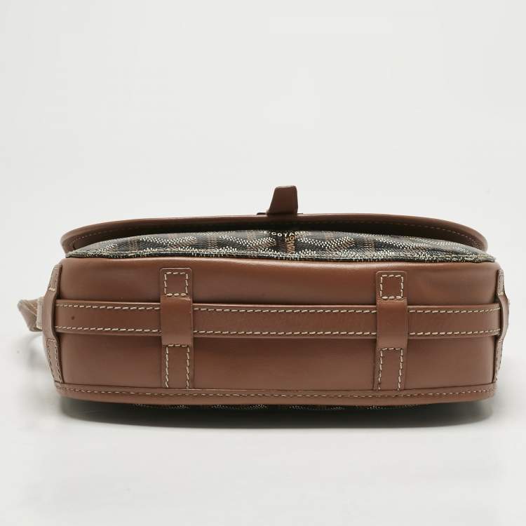 Pre Owned Goyard Brown Goyardine Coated Canvas Belvedere ll PM Bag