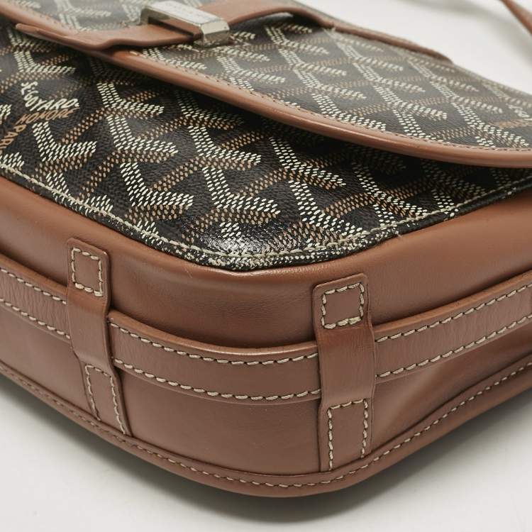 Pre Owned Goyard Brown Goyardine Coated Canvas Belvedere ll PM Bag