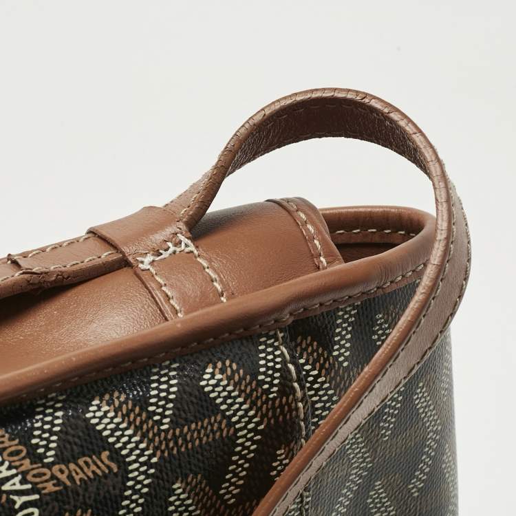 Pre Owned Goyard Brown Goyardine Coated Canvas Belvedere ll PM Bag