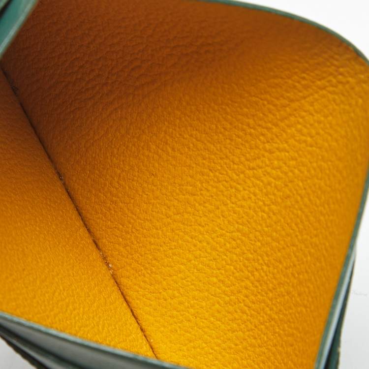 Pre Owned Goyard Green Goyardine Coated Canvas and Leather Saint Sulpice Card Holder
