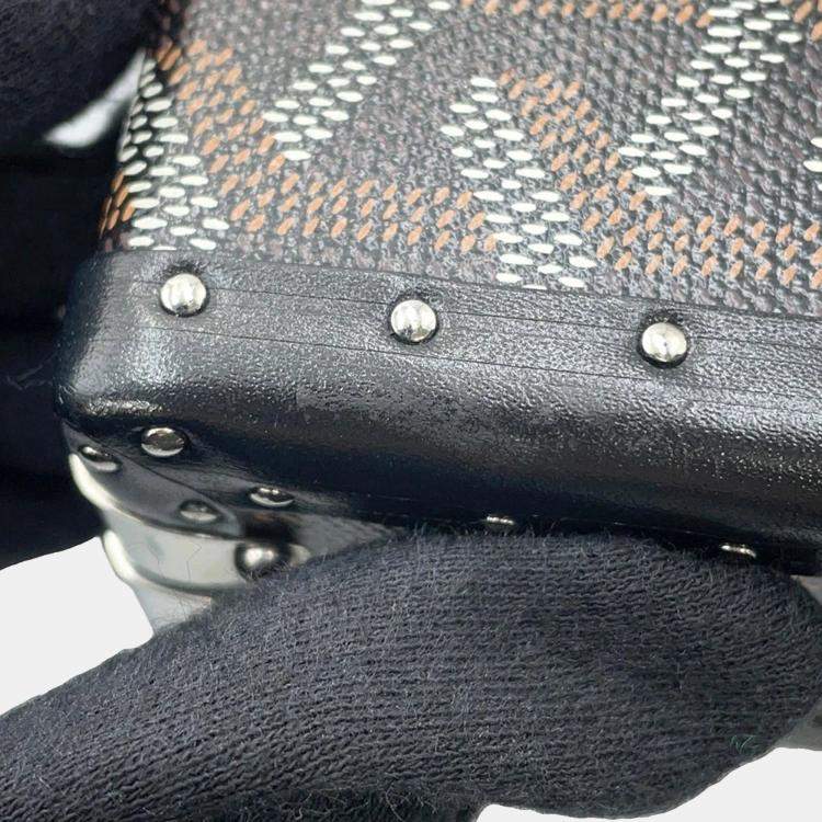Pre Owned Goyard Menodiaire Black Pvc Leather Trunk Shoulder Bag