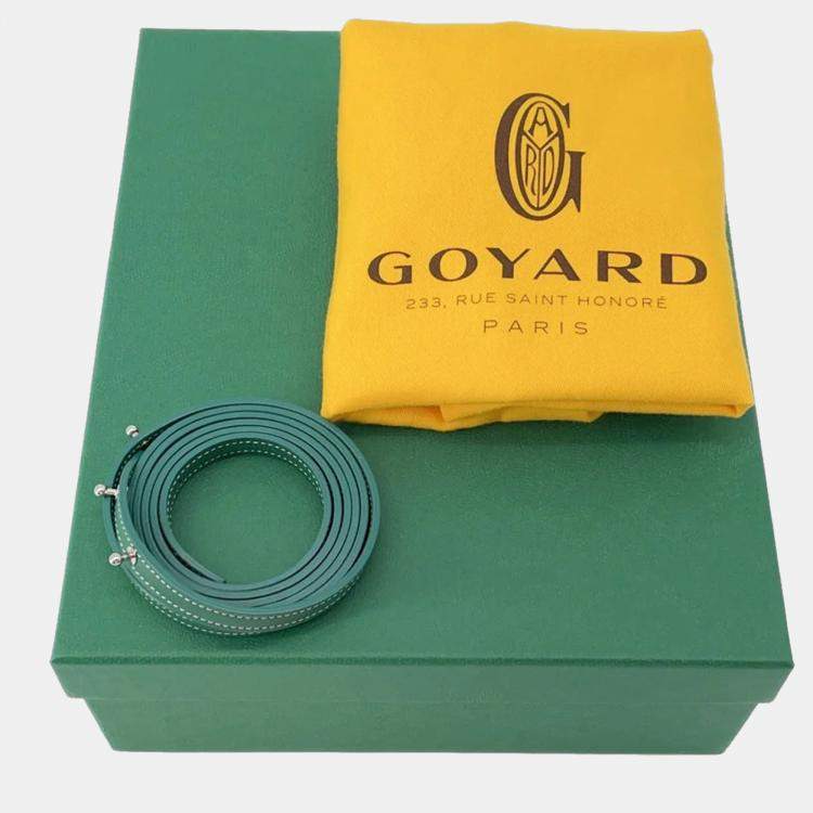 Pre Owned Goyard Saigon Mini Green Leather Pvc Coated Canvas Bag