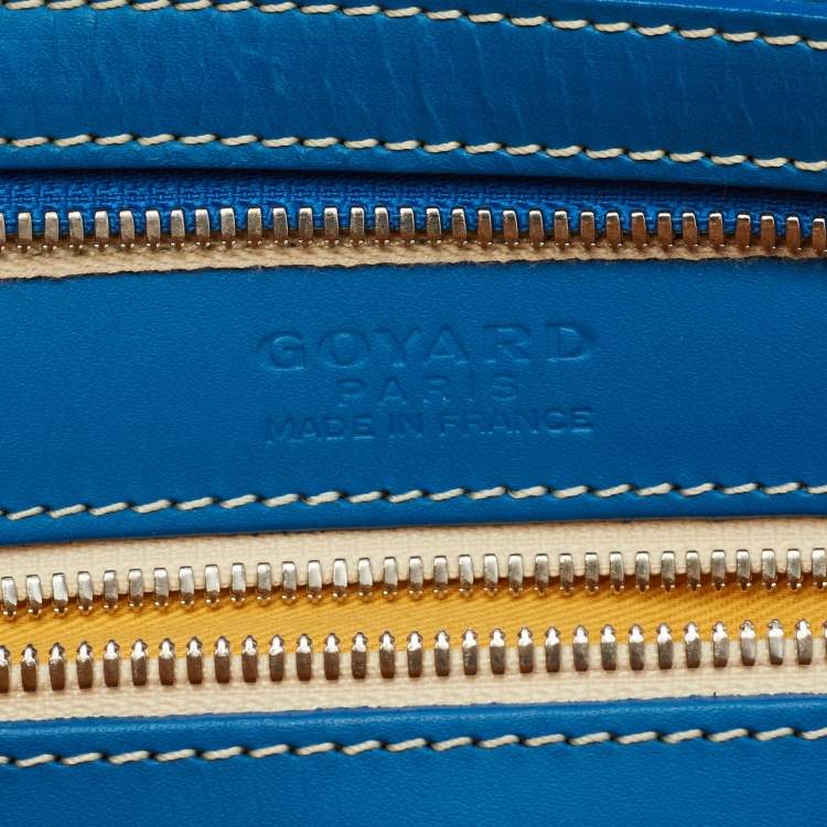 Pre Owned Goyard Blue Goyardine Coated Canvas and Leather Boeing 45 Duffle Bag