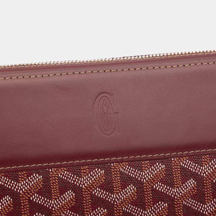 Pre Owned Goyard Red Goyardine Opera Travel Wallet