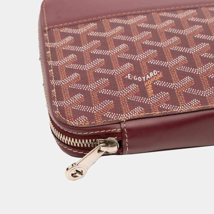 Pre Owned Goyard Red Goyardine Opera Travel Wallet