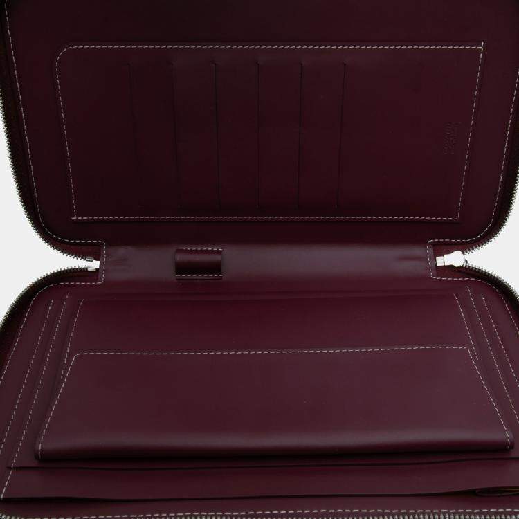 Pre Owned Goyard Red Goyardine Opera Travel Wallet