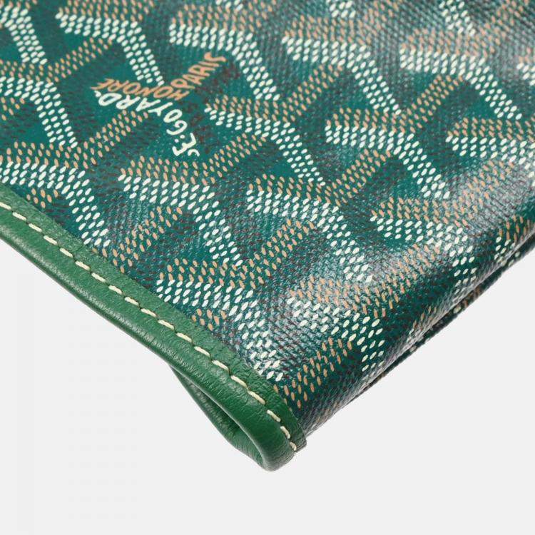 Pre Owned Goyard Saint Louis PM Green Goyardine Tote Bag