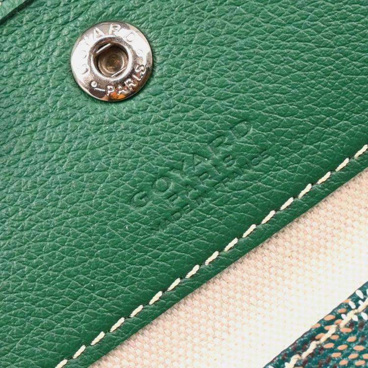 Pre Owned Goyard Saint Louis PM Green Goyardine Tote Bag