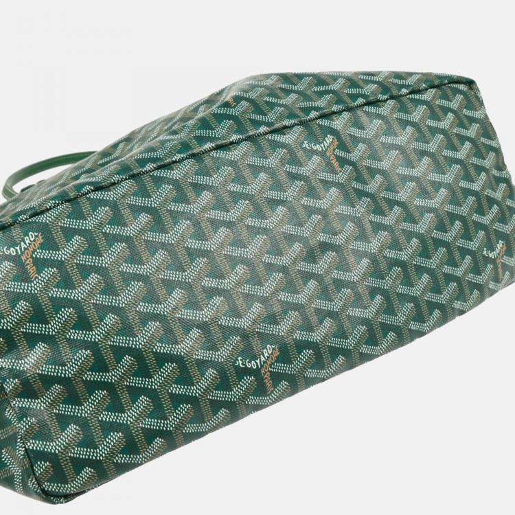 Pre Owned Goyard Saint Louis PM Green Goyardine Tote Bag
