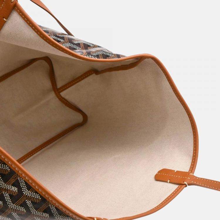 Pre Owned Goyard Saint Louis PM Black Goyardine Canvas Tote Bag