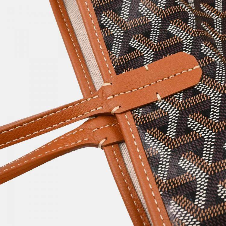 Pre Owned Goyard Saint Louis PM Black Goyardine Canvas Tote Bag