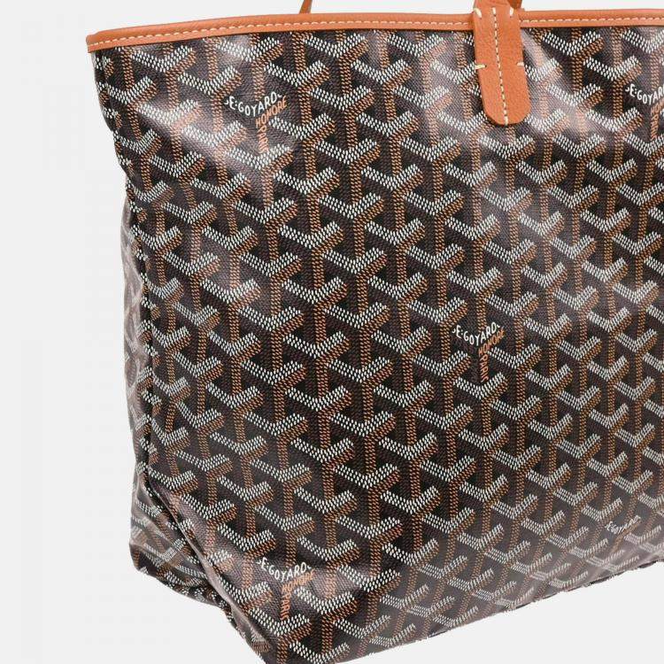 Pre Owned Goyard Saint Louis PM Black Goyardine Canvas Tote Bag