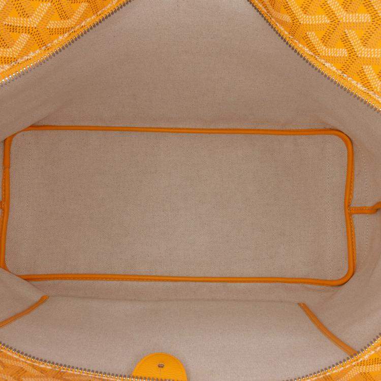 Pre Owned Goyard Artois MM Yellow Goyardine Canvas Tote Bag