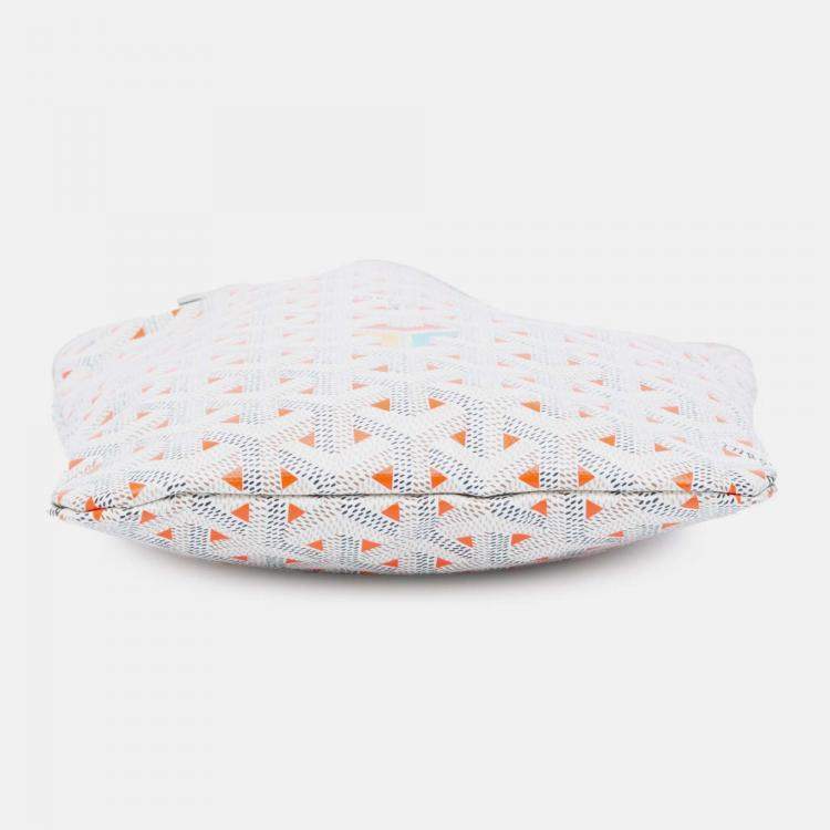 Pre Owned Goyard Poitiers Claire Voie White Goyardine Shoulder Bag
