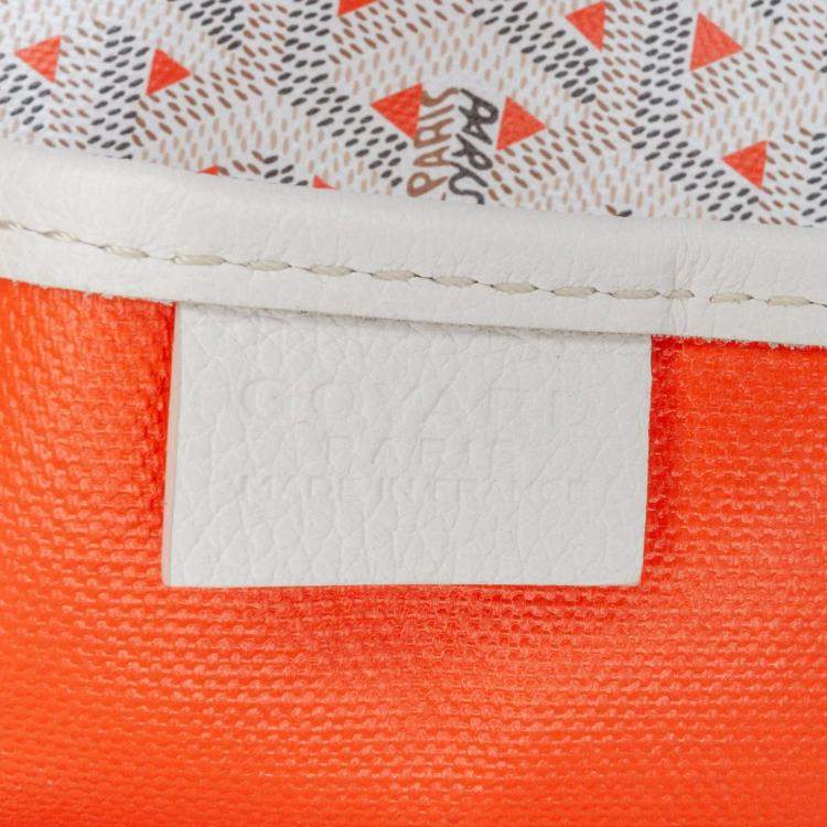 Pre Owned Goyard Poitiers Claire Voie White Goyardine Shoulder Bag
