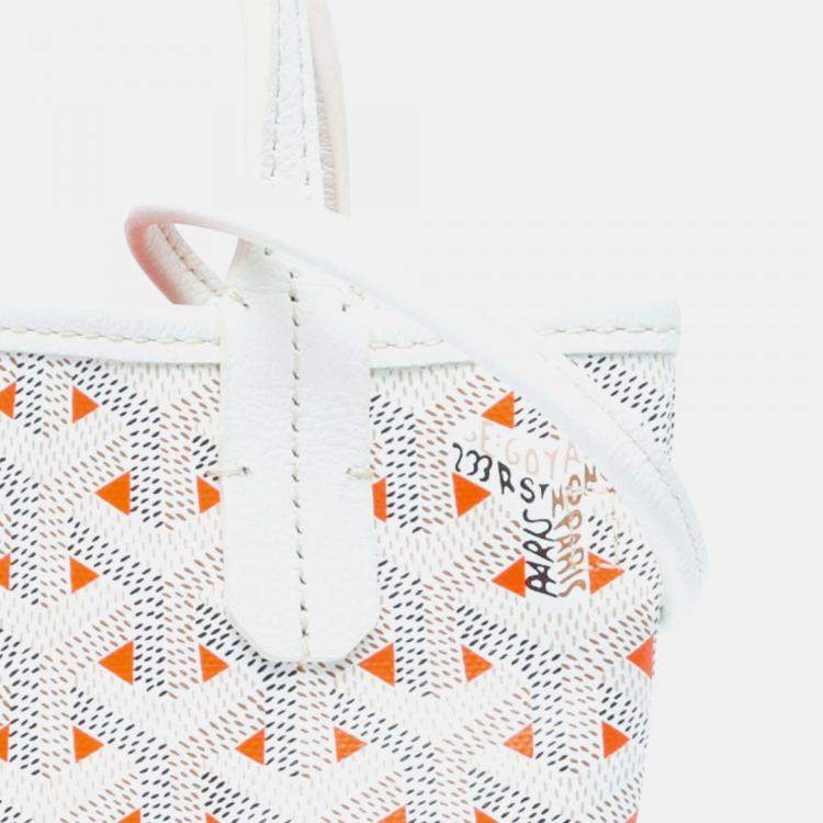 Pre Owned Goyard Poitiers Claire Voie White Goyardine Shoulder Bag