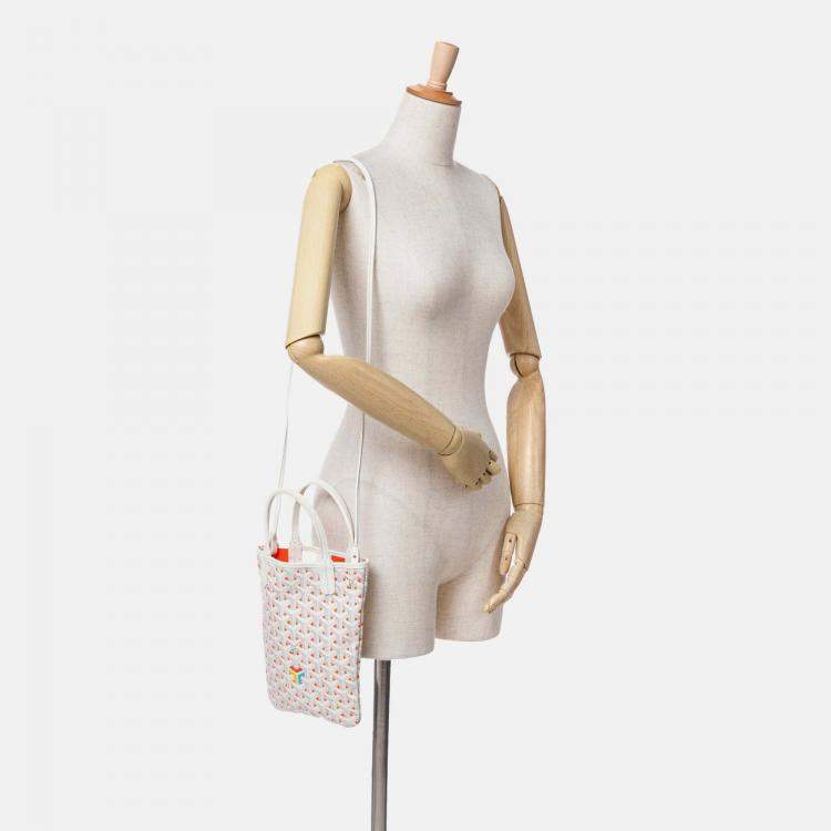 Pre Owned Goyard Poitiers Claire Voie White Goyardine Shoulder Bag