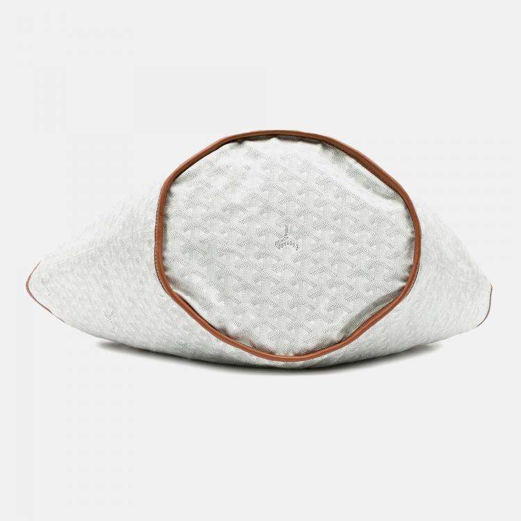 Pre Owned Goyard Belharra White Goyardine Tote Bag